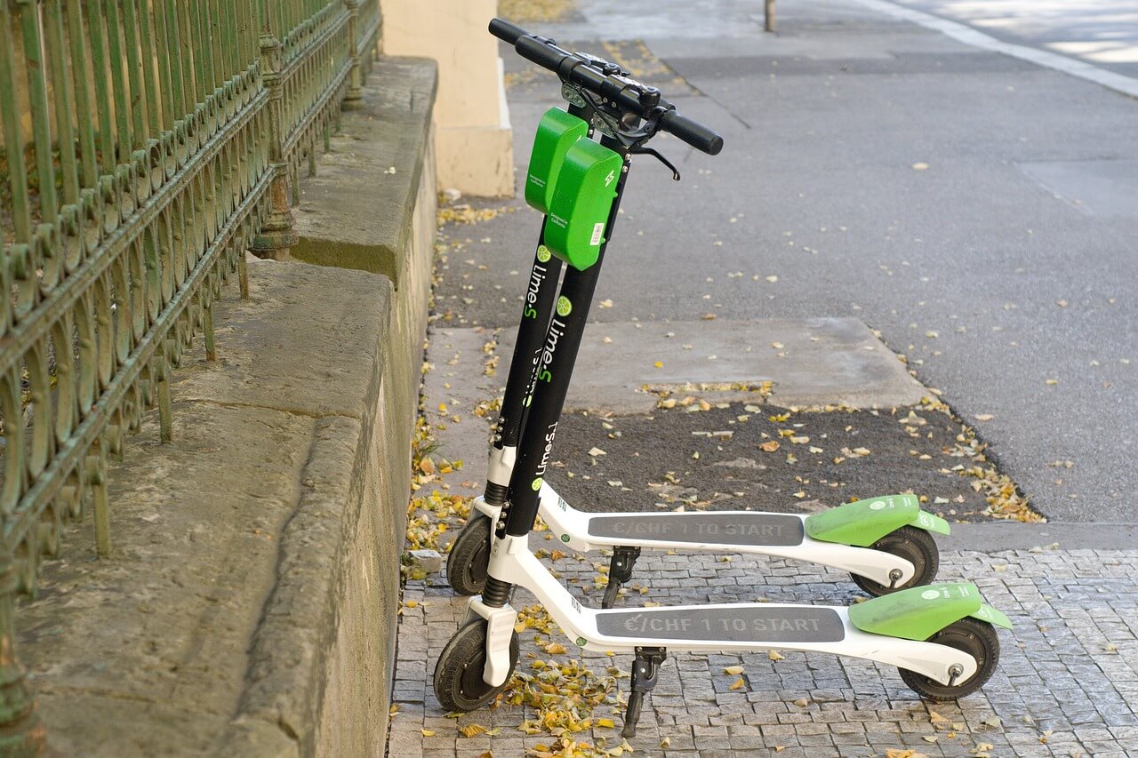 Photo of lime scooters on the street